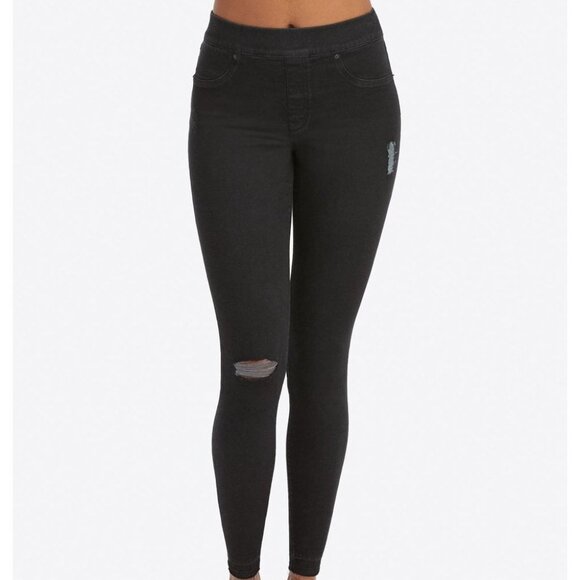 SPANX Women's Distressed Denim Skinny Jean Leggings, Size XS, Vintage Black - Picture 3 of 3